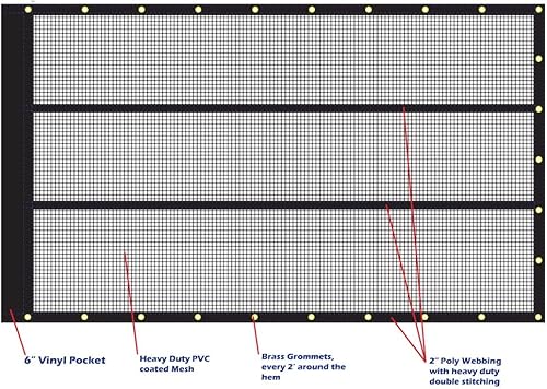Miniatura 2 de Xtarps 7 x 32  Lona de malla de vinilo de alta calidad para camiones volquete que se adapta a la mayoría de sistemas de camiones volquete manuales o
