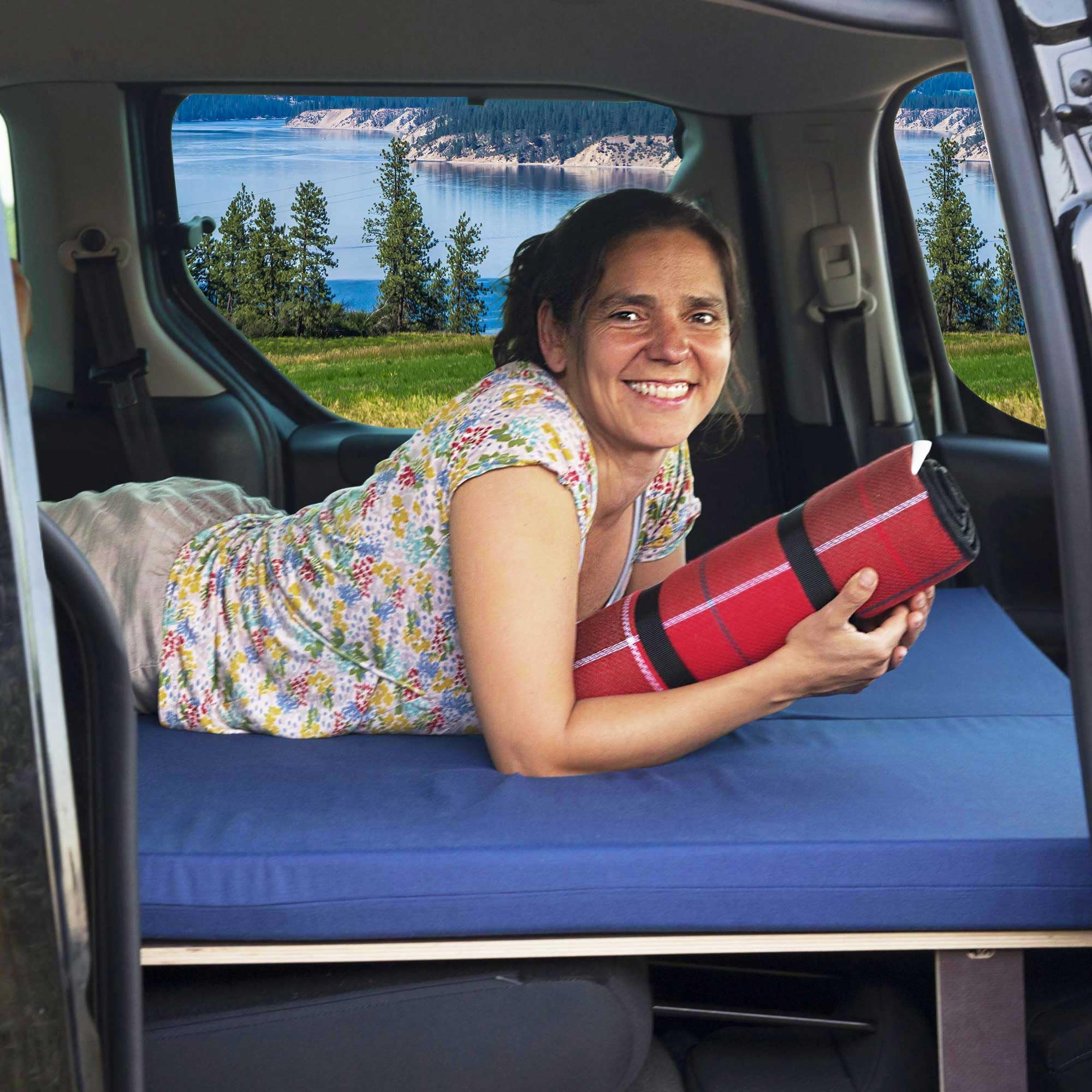 Cama Camper para Furgoneta PEQUEÑA con Colchón Plegable, Kit Camper Básico para Furgo, Cama Desmontable Fácil Montaje