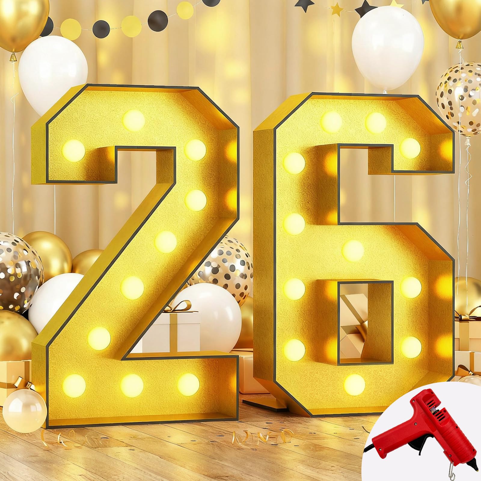 Grand nombre LED 1,2 m en mousse pour décorer facilement un anniversaire