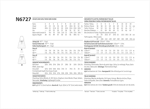 Miniatura 2 de New Look Easy - Kit de patrón de costura para niños y niños, código N6726, tallas 12-1-2-3-4-5-6-7-8, multicolor