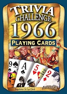 Flickback 60th Birthday Trivia Cards – 1966 Deck – Gift for Men or Women Born in 1966 – Fun 60th Birthday Game, Vintage 1966 Playing Cards with Trivia Questions – Gift for Mom Dad Husband Wife