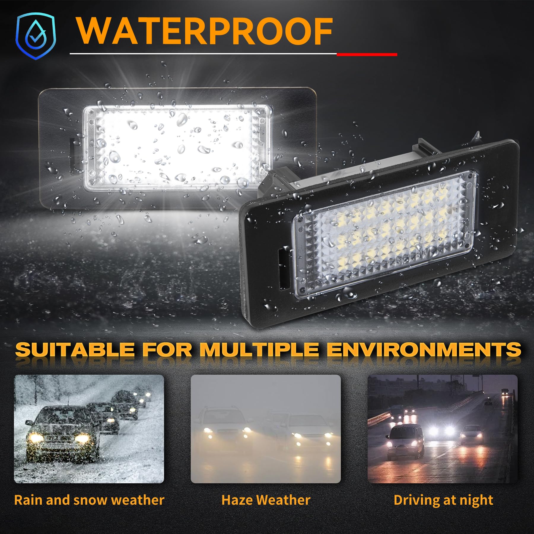 Illuminazione targa a LED per B-M-W E82 E88 E90 E91 E92 E93 E39 E60 E61 F07 F10 F11 F18 E84 E25 E70 E71 F15 E1 E2, targa con Canbus 2 pezzi, 1 8 x 3528 SMD