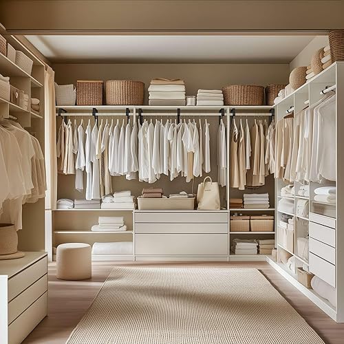 Miniatura 4 de Paquete de 4 soportes para barra de armario, soportes de estante de armario de 10.8 x 10.8 pulgadas, resistentes para montaje en pared, soporte de