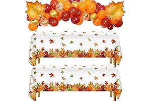 Maple-hued Autumn Delights, Tablecloth, Garland, and Maple Leaf Ensemble