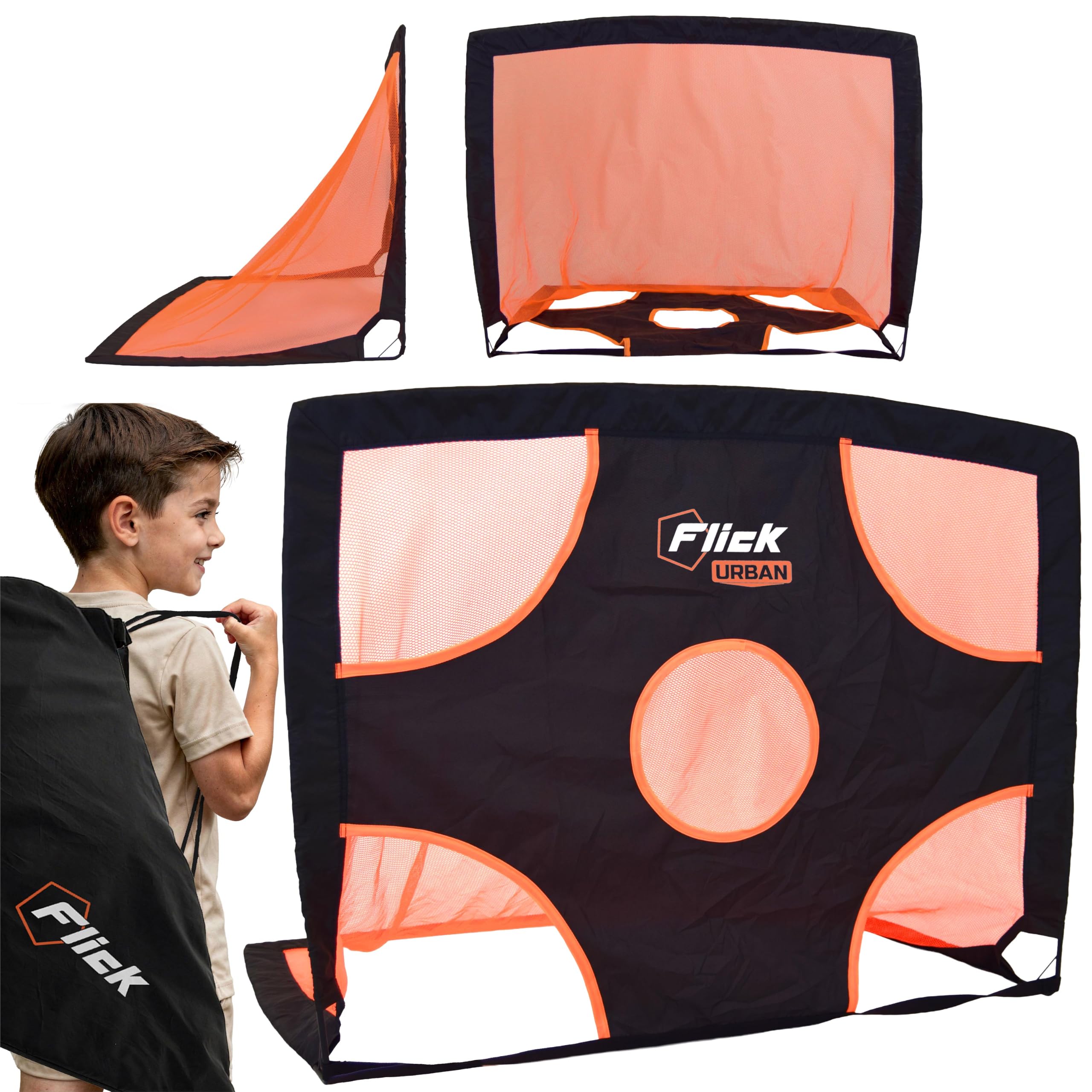 Football Flick Urban Target Pop-Up Goal Reversible 4.6" x 3.6" Goals with Shooting & Target Practice Lightweight, Portable Design for Garden, Indoor & Outdoor Training