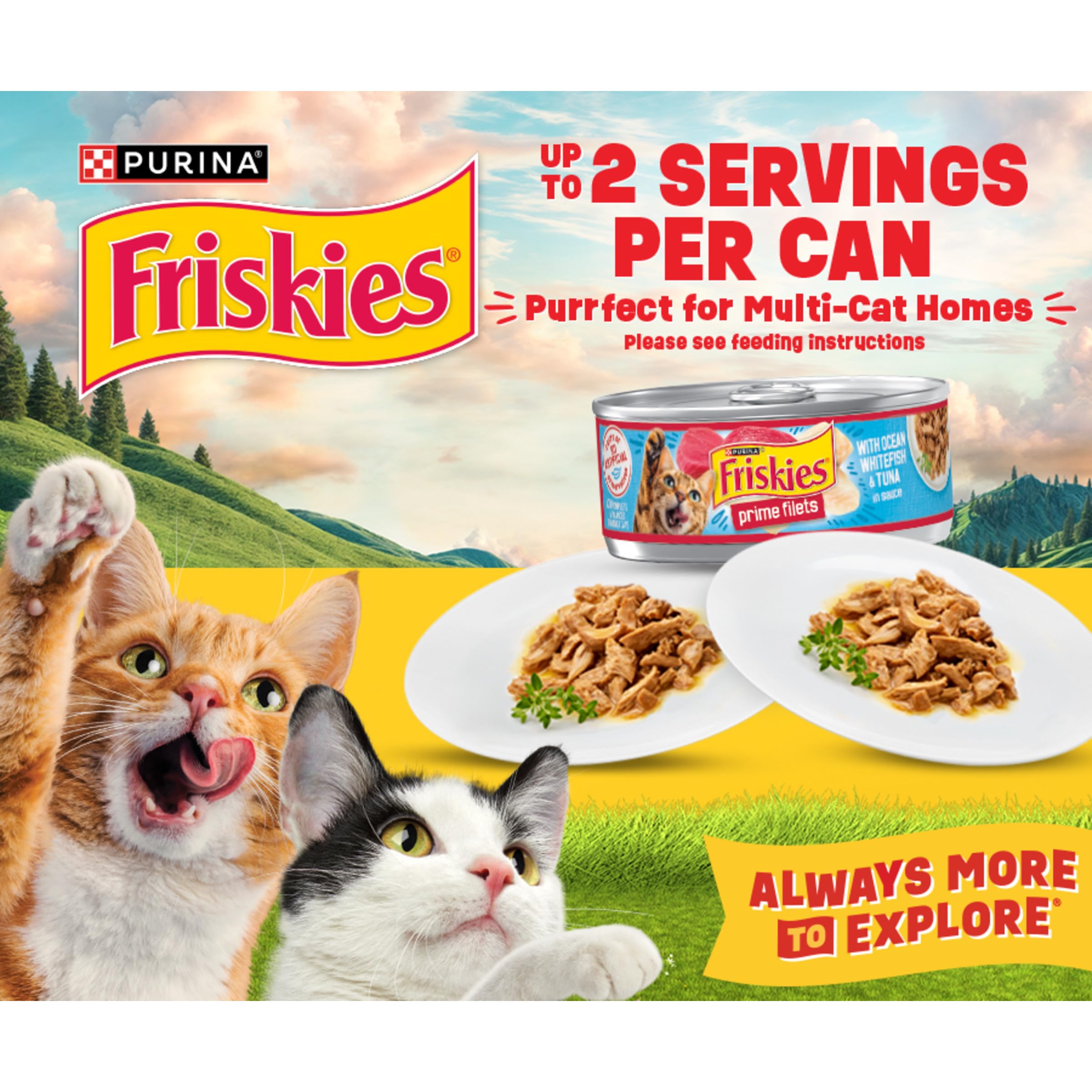 Nassfutter für Katzen, Surfin' & Turfin' Prime Filets Favoriten, 156 ml, 40 Dosen (1 Stück) | Los favoritos de comida húmeda para gatos Surfin' and Turfin' en una salsa salada, hecha con carne, aves y mariscos reales
