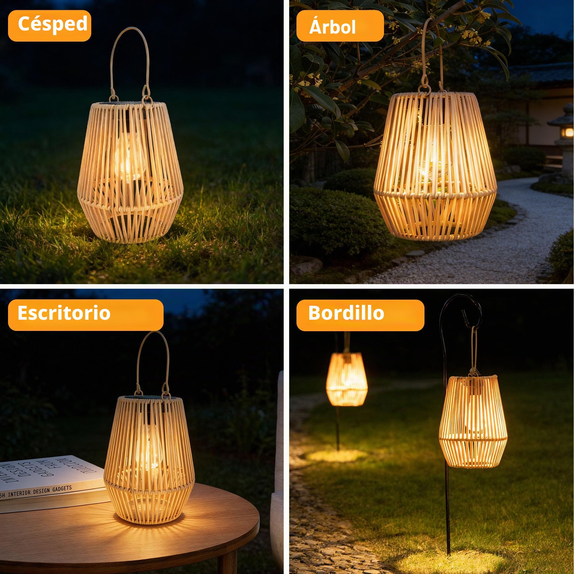 2 farolillos solares para terraza, jardín, patio, balcón, decoración, Navidad