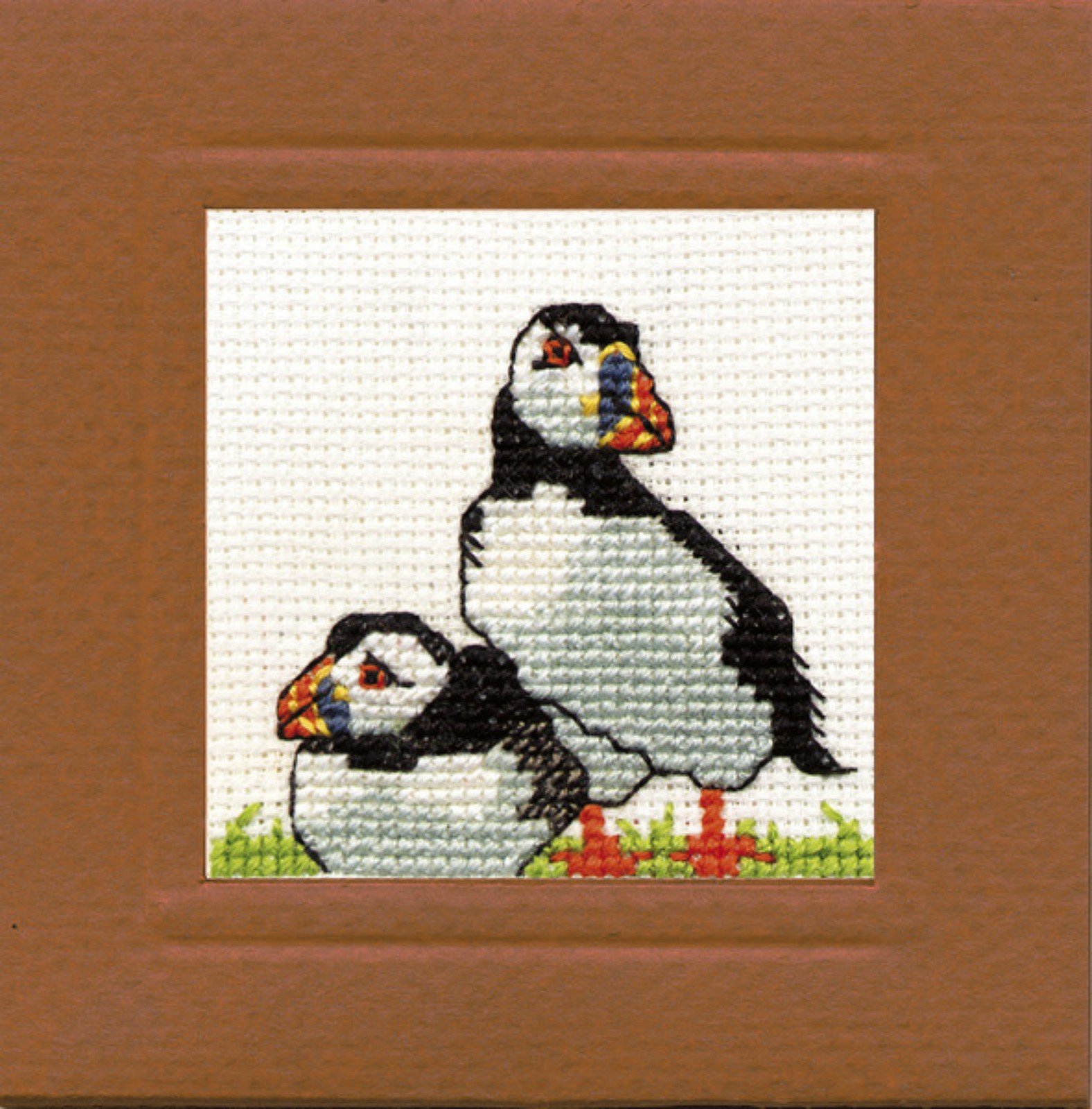 Puffins Miniature Card Cross Stitch Kit (Textile Heritage)
