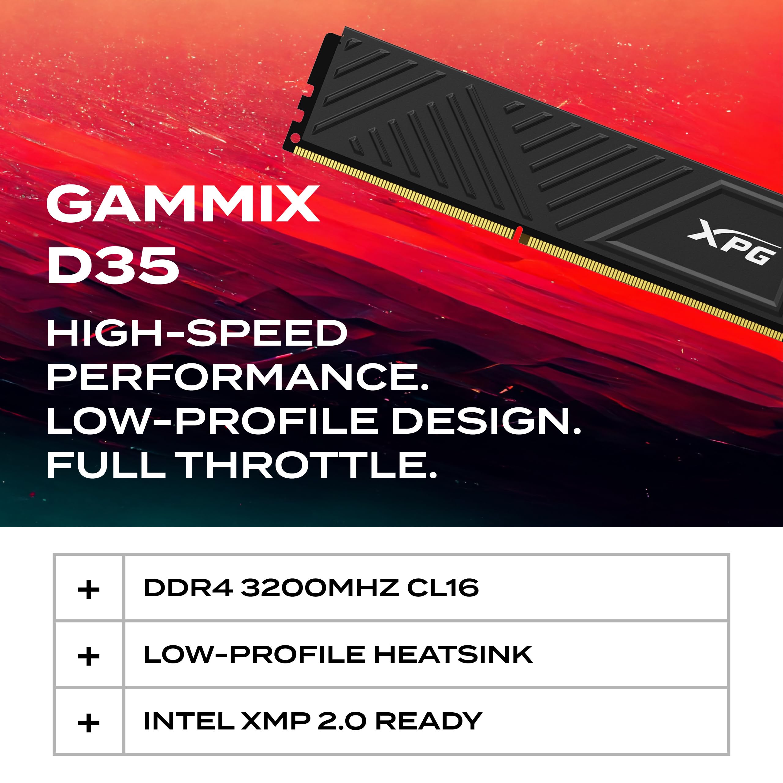 XPG GAMMIX D35 DDR4 3200MHz CL16 32GB (2x16GB) PC4-25600 RAM 288