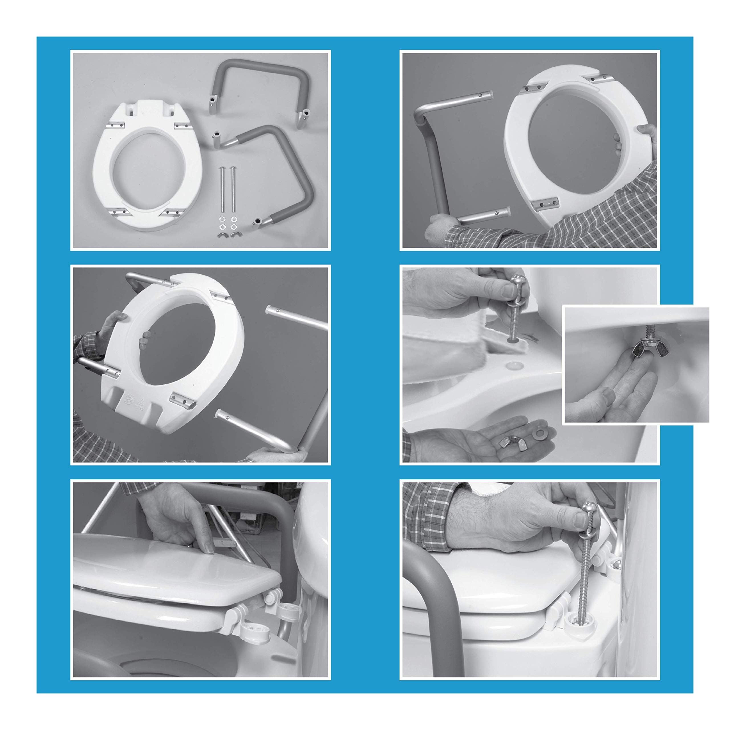 Buy Carex 3.5 Inch Raised Toilet Seat with Arms For Elongated Toilets, Elevated Toilet Riser