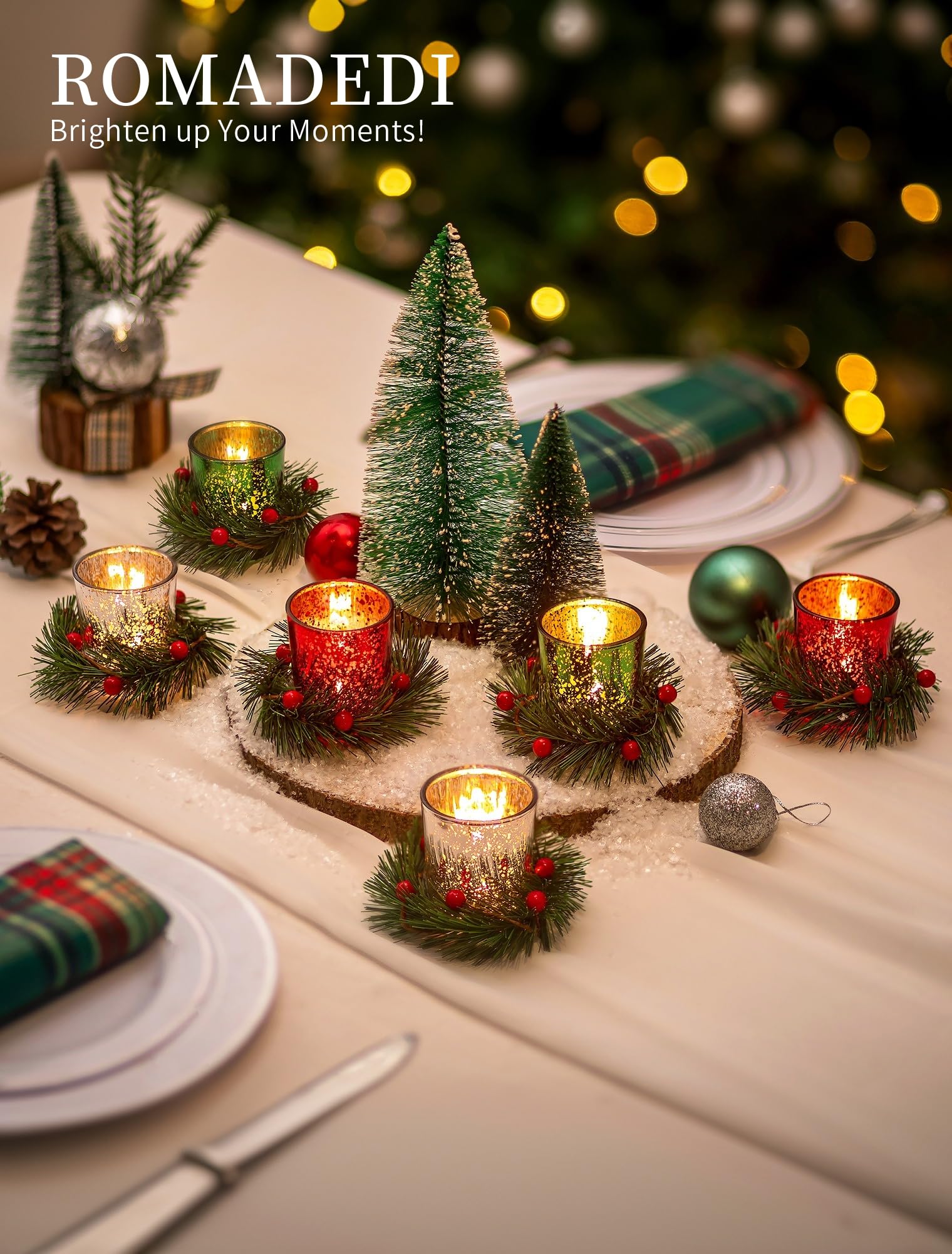Produktbild von Duoleimi 6er Set Photophore Verre Pour Decoration Noel