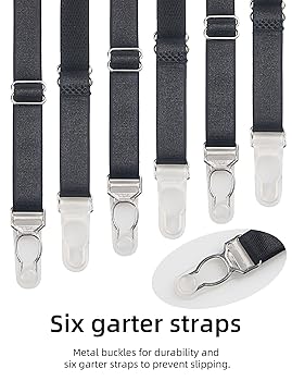 Reggicalze Uomo Taglie Forti Con 6 Clip | Guepiere In Pizzo Floreale | Lingerie Elasticizzata Per Clubwear - Foto 8