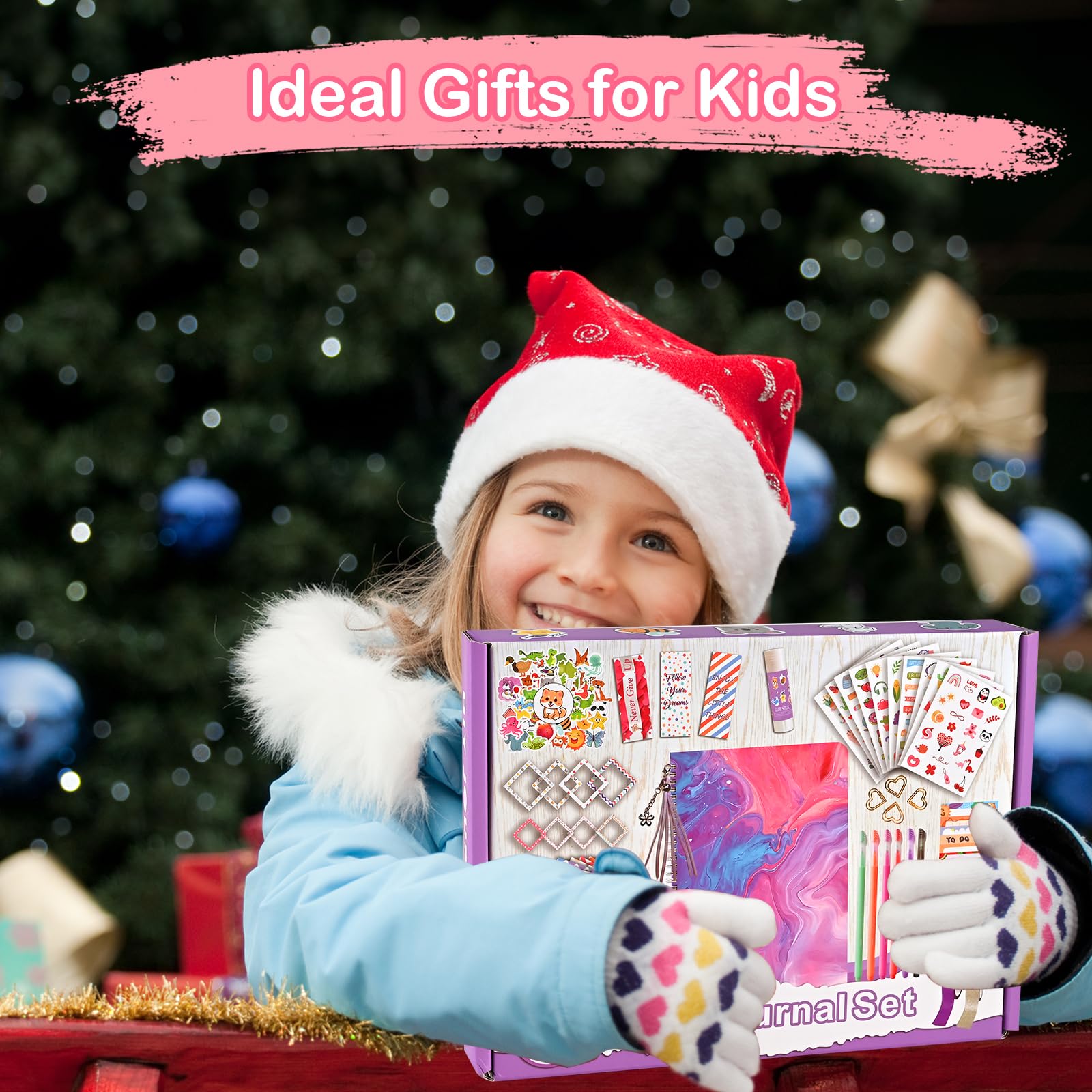Kit Goldge de 109 pièces pour journal à faire soi-même – Cadeaux pour filles âgées de 8 à 12 ans et plus, scrapbooking pour adolescents