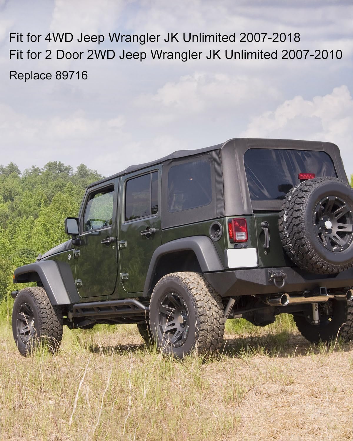 89716 Extended Brake Lines Kit Fit for 4WD Jeep Wrangler JK Unlimited 2007-2018 2 Door 2WD Jeep Wrangler JK Unlimited 2007-2010, Front and Rear Stainless Brake Lines