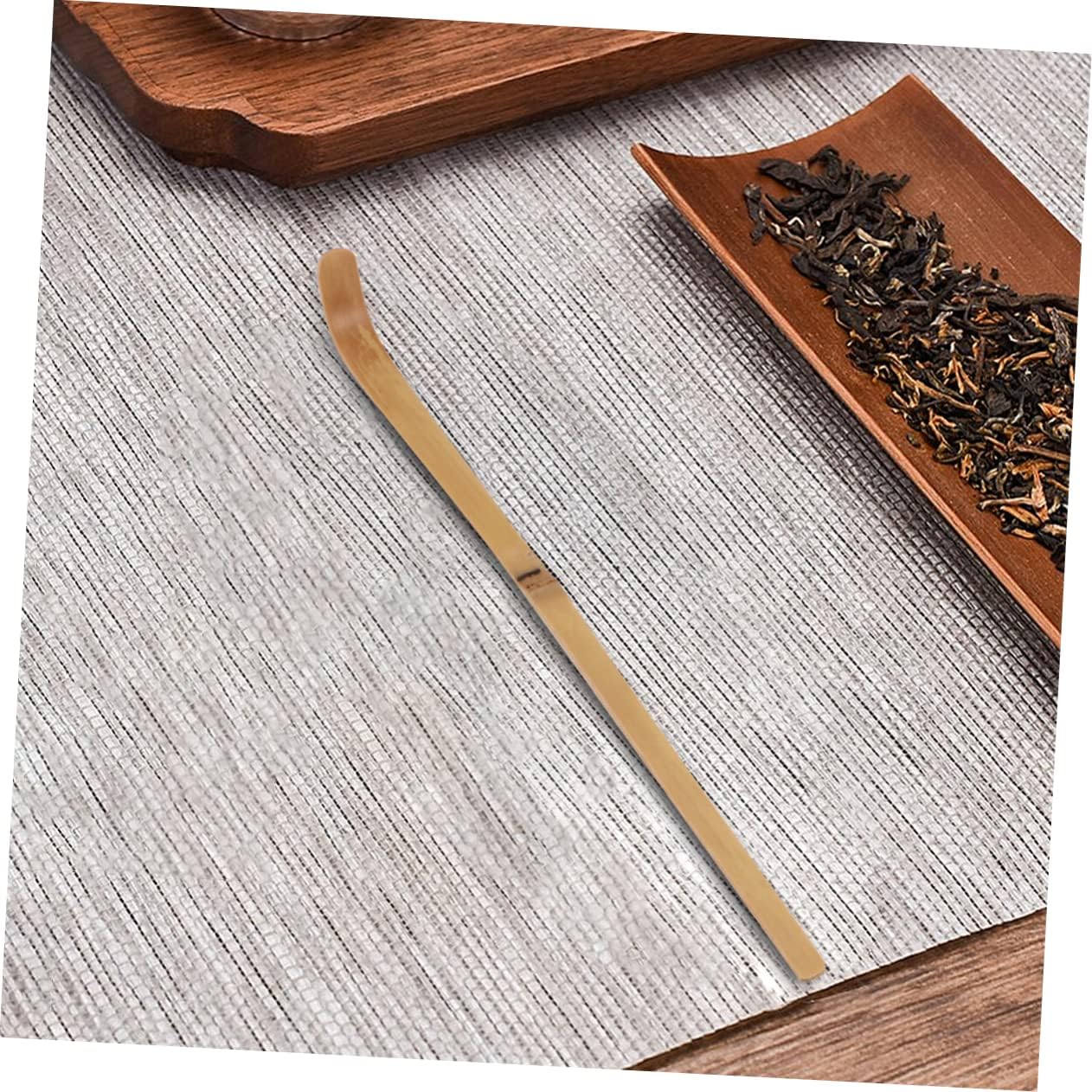 GLEAVI 2 Pcs Bamboo Tea Scoop Set Natural Japanese Tea Utensils Matcha Spoon for Household Use