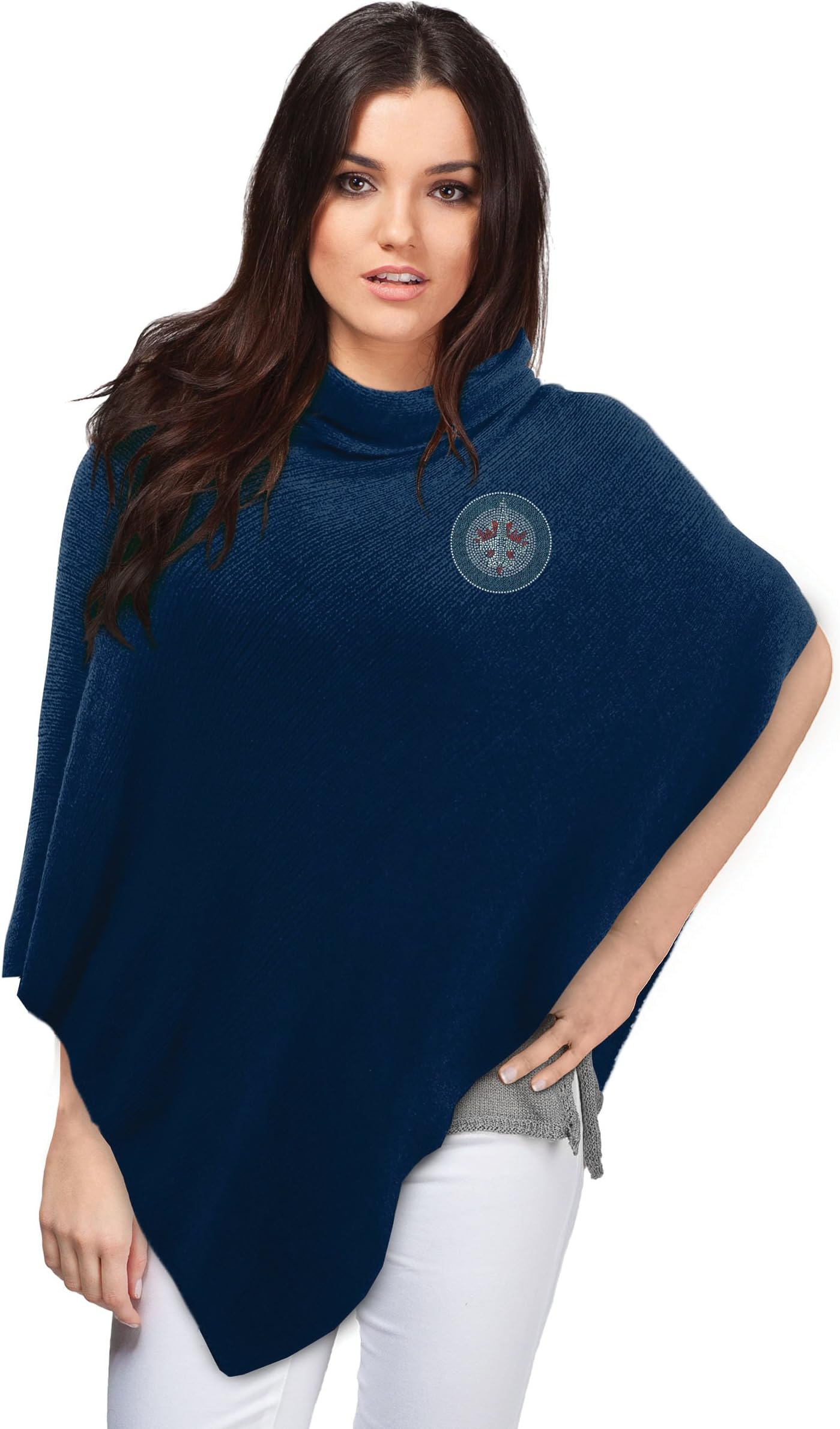 Littlearth Womens Crystal Knit Poncho, Team Color