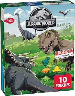 Jurassic World Fruit Snacks Gluten Free, Dino-Shaped Kids Treats 10 Ct 8 oz - Vitamin C, No Artificial Colors