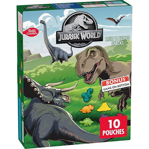 Jurassic World Fruit Flavored Snacks, Treat Pouches, 0.8 oz, 10 ct