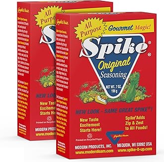 Spike Original All-Purpose Seasoning Salt, Herb, Veggie & Spice Blend 2-Pack – MSG-Free Seasonings & Spices, 7 Oz Ea