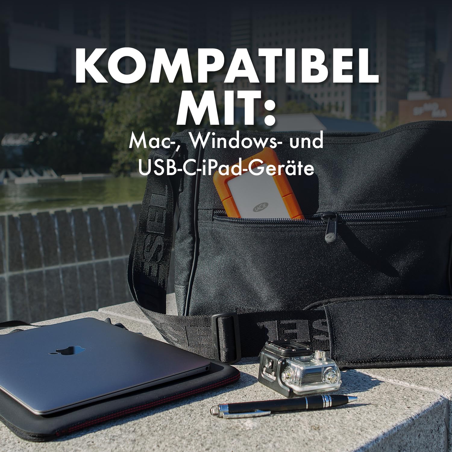 LaCie Rugged 5TB tragbare Externe Festplatte, 2.5 Zoll, PC & Mac, inkl. USB-C w/o USB-A Kabel, . Rescue Service (STFR5000800)