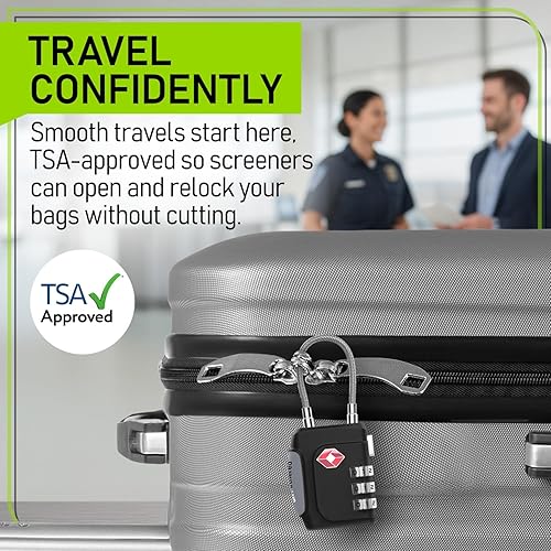 Miniatura 2 de Untethered TSA Luggage Locks (3 Pack) Resettable 3-Digit Combination TSA Approved Travel Padlocks for Suitcases, Backpacks, Gym Bags & Checked
