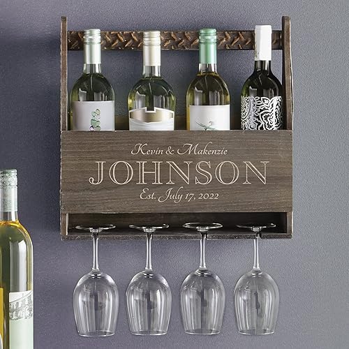 Miniatura 2 de Let's Make Memories Botellero de madera personalizado Un brindis por el amor - Boda - Recién casado