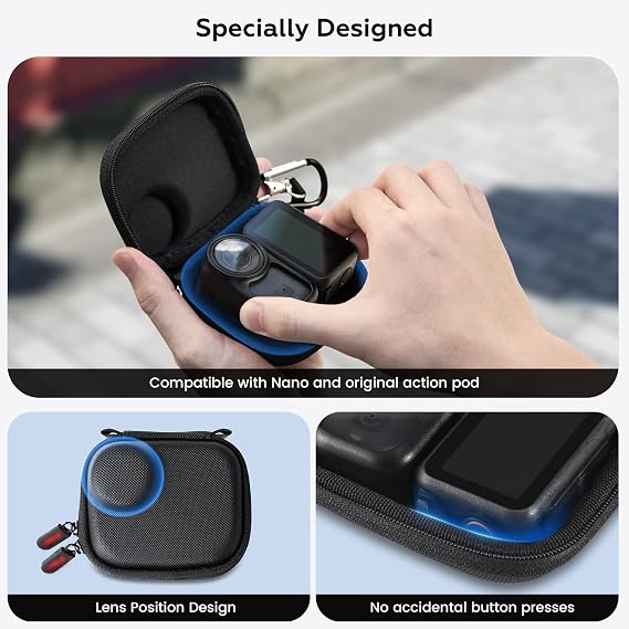 STARTRC PHOTO Osmo Nano Camera Bag, Portable Storage Bag for DJI Osmo Nano Lens Protective Case, Hardshell Travel Case with Wrist Strap for DJI Osmo Nano Accessories