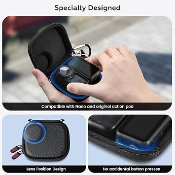 STARTRC PHOTO Osmo Nano Camera Bag, Portable Storage Bag for DJI Osmo Nano Lens Protective Case, Hardshell Travel Case with Wrist Strap for DJI Osmo Nano Accessories