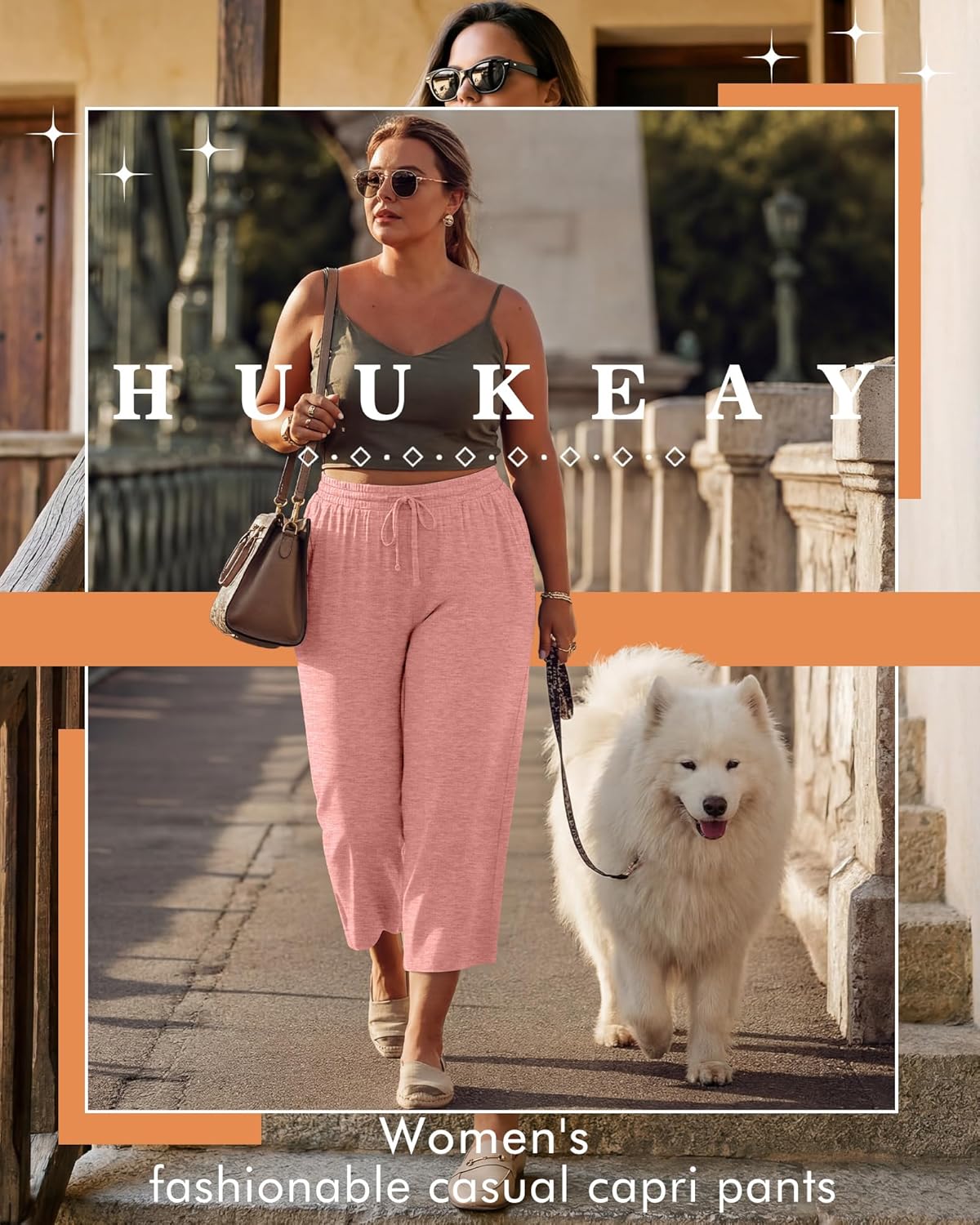Huukeay 3 Pack Women's Plus Size Capris Wide Leg Yoga Capri Sweatpants Drawstring Loose Fit Summer Cropped Pants with Pockets - Image 5