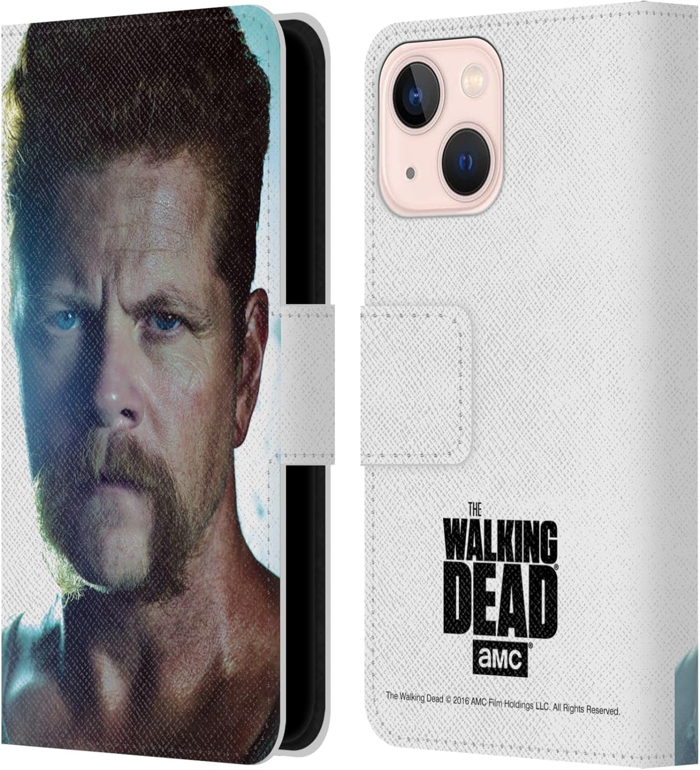 Head Case Designs Officially Licensed AMC The Walking Dead Tyreese Characters Leather Wallet Case Compatible with Apple iPhone 13 Mini
