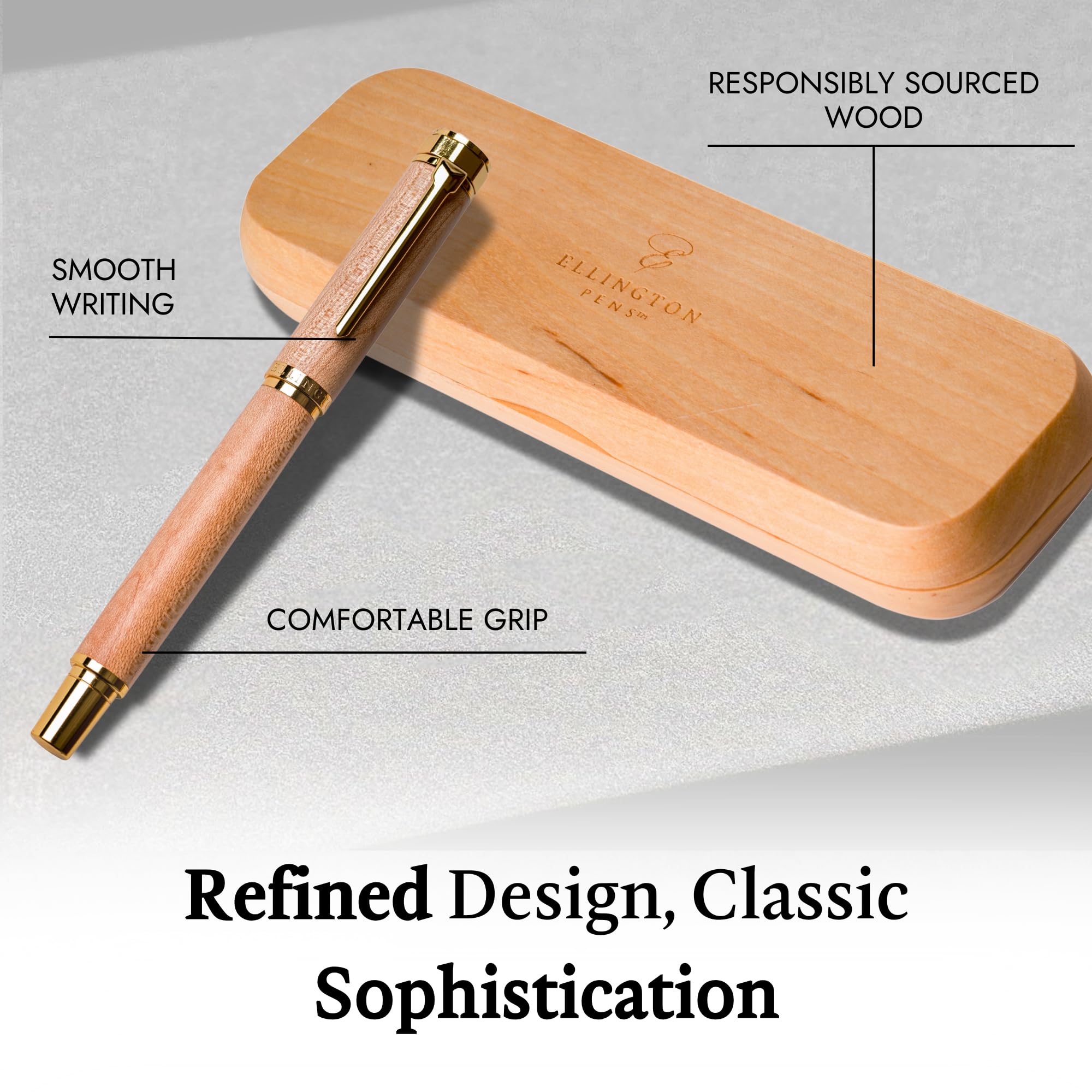 Ellington Pens Elegante set di penne stilografiche in legno, include