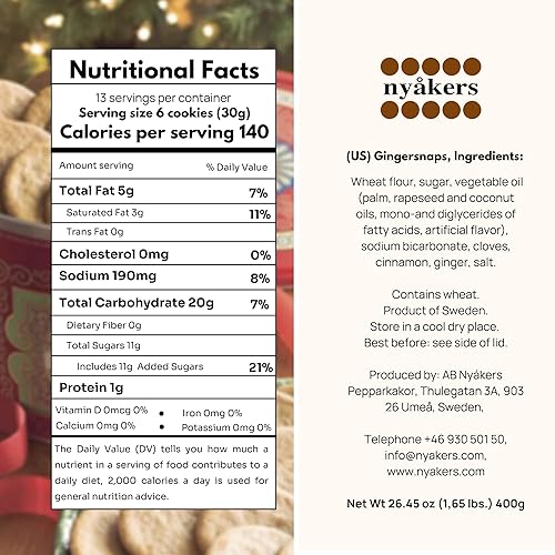 Miniatura 2 de Nyakers Pepparkakor - Galletas de jengibre sueco galletas veganas aperitivos sin lácteos galletas gourmet regalo de comida para vacaciones día de