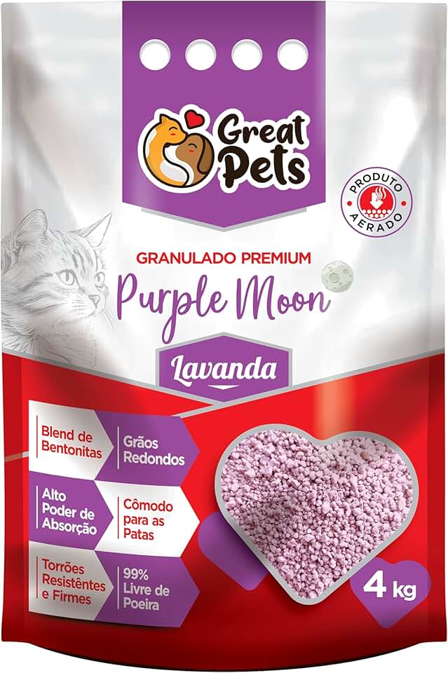 Great Pets Areia Higiênica Premium Purple Moon 4kg Lavanda