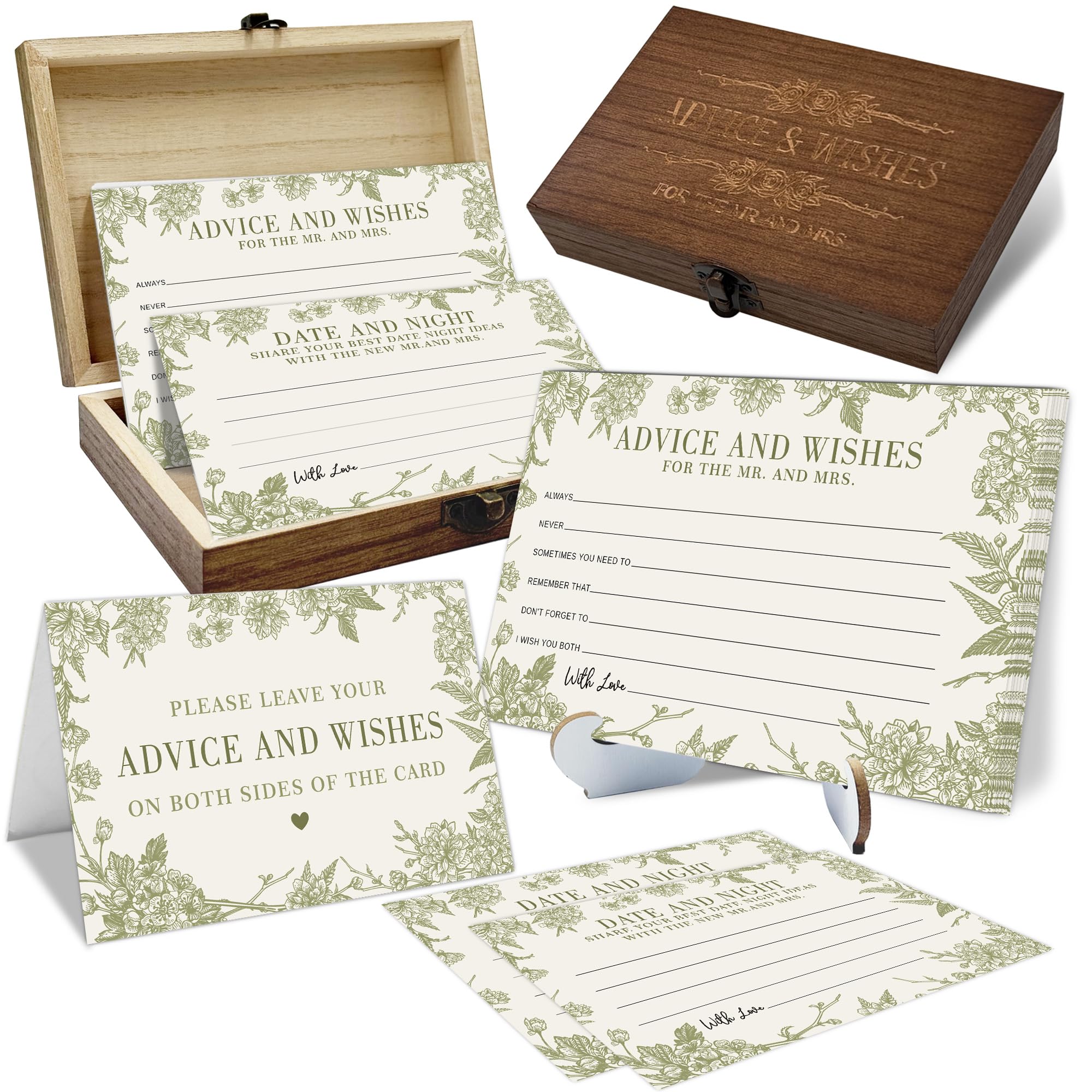 Wedding Advice Cards with Wood Box event rental