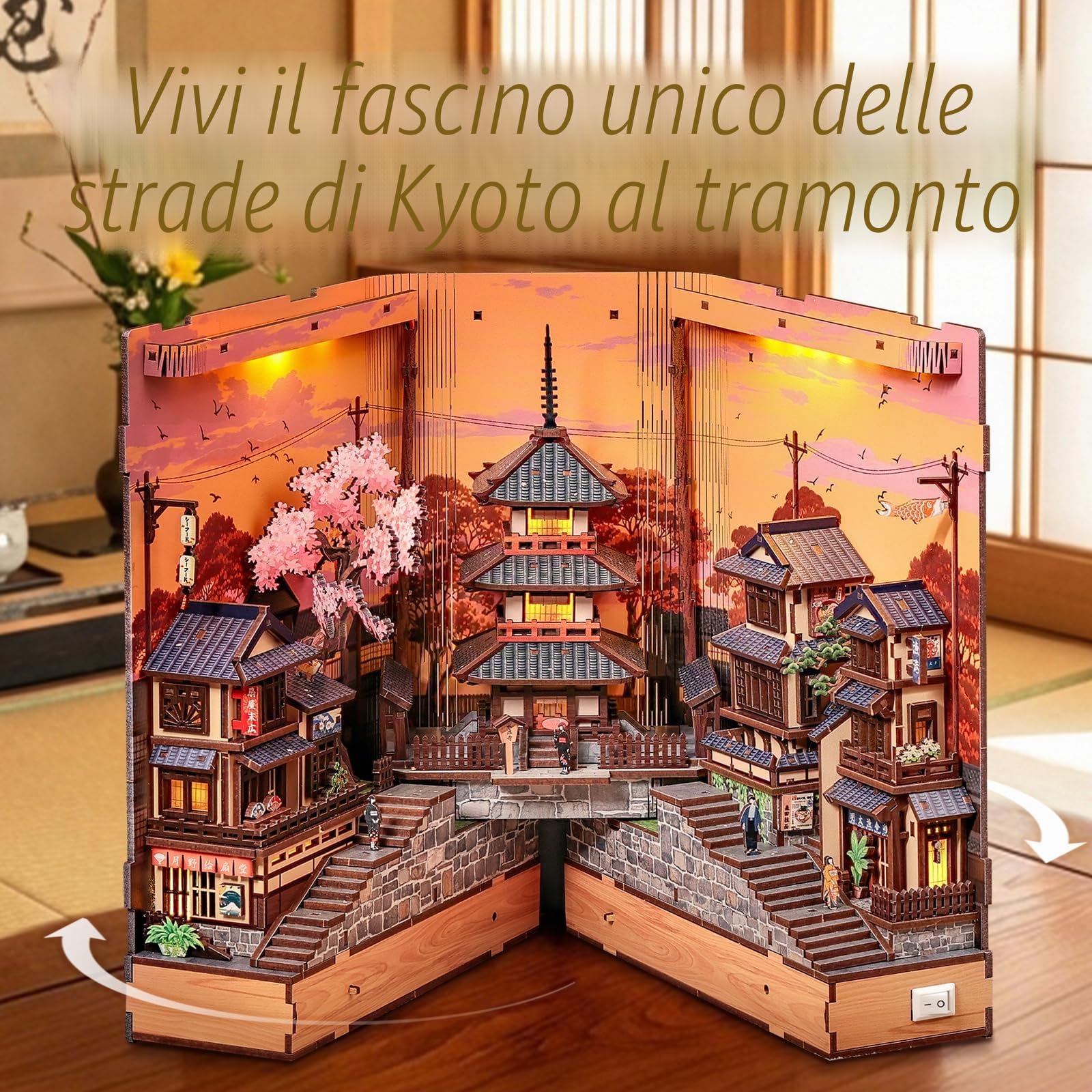 Cutefun Book Nook Kit – Kit di libreria Japanese 3D per adulti – Puzzle 3D decorativi per scaffali – Regalo perfetto per amanti dei libri dai 14 anni in su