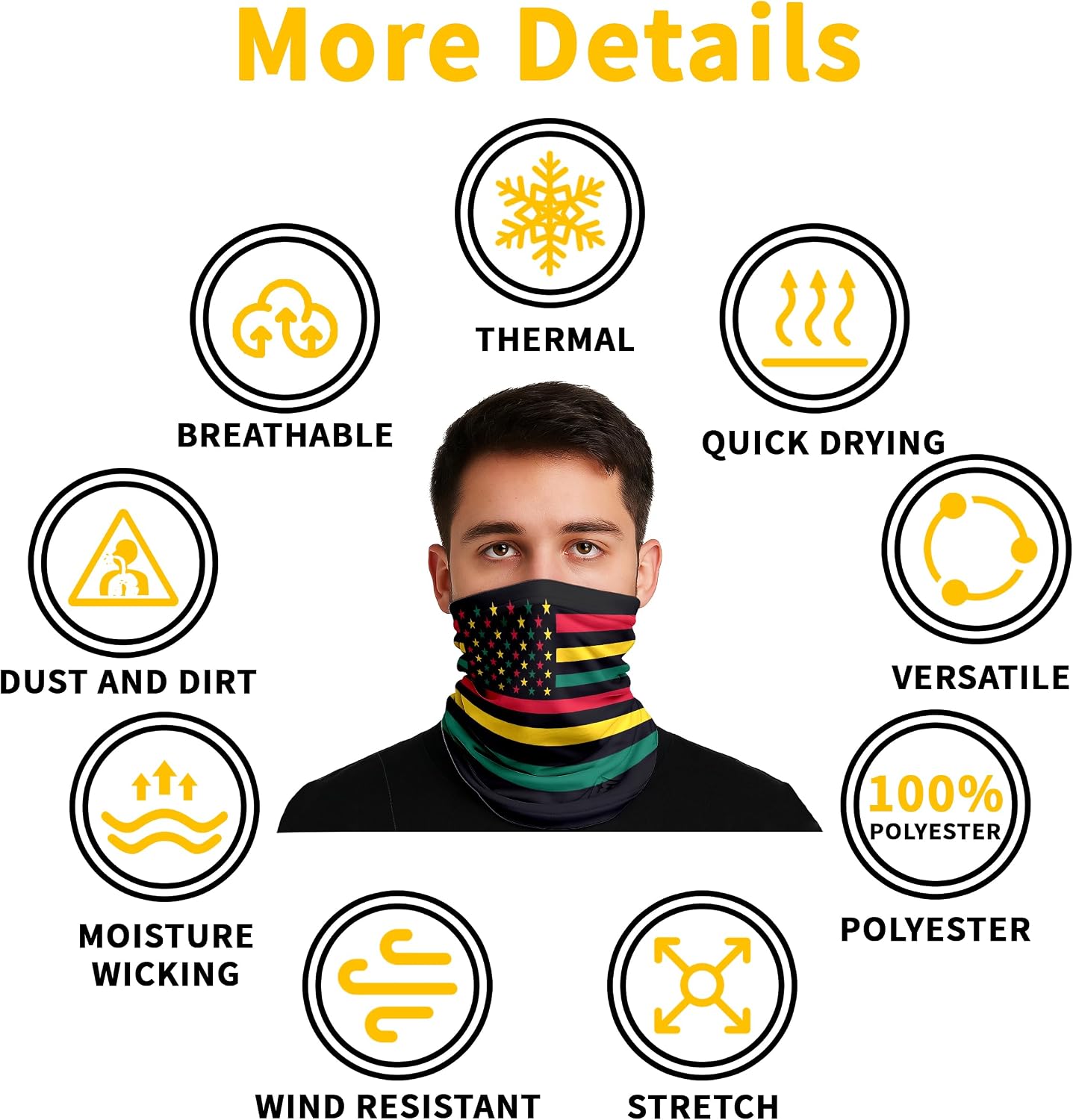 Fashion Neck Gaiter for Men Women Face Cover Mask Balaclava Multifunctional Scarf Bandanas Headband for Gift image 4