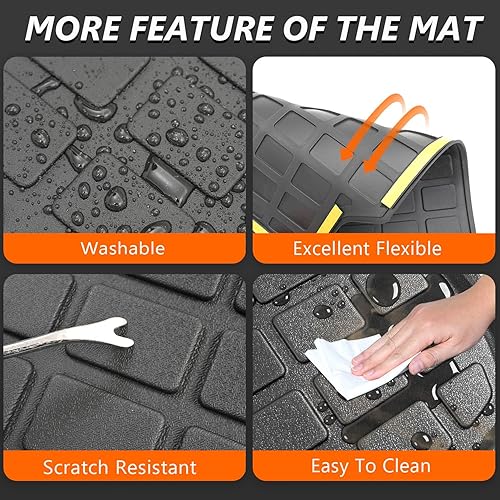 Miniatura 5 de powoq Tapete de carga compatible con Jeep Grand Cherokee L 2021 2022 2023 2024 y Overland Cargo Liner TPE repuesto para accesorios Grand Cherokee L