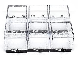Perky Thumbnail Specimen Box, Hinged, with Foam Base 1.25" x 1.25" x 1.25 Inches" (6)