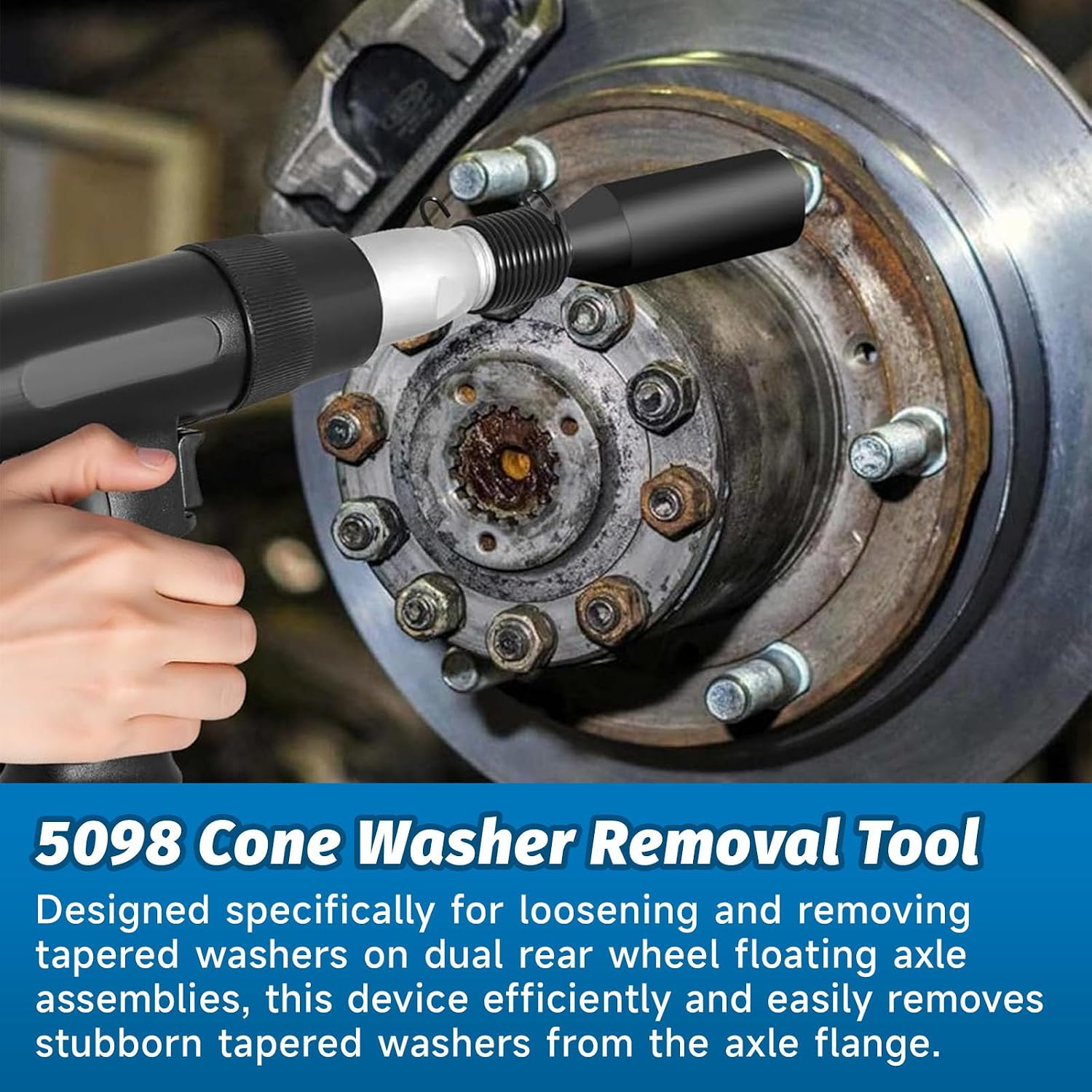 5098 Cone Washer Removal Adapter Tool Compatible with Dual Rear Wheel Floating Axles, Replace OTC 5098, for Air Hammer, Cone Washer Extractor Tool