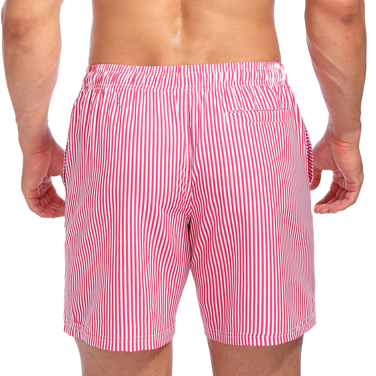 Biwisy Men's Swim Shorts Quick Dry Athletic Mesh Lining Swimwear Bathing Suits with Pockets