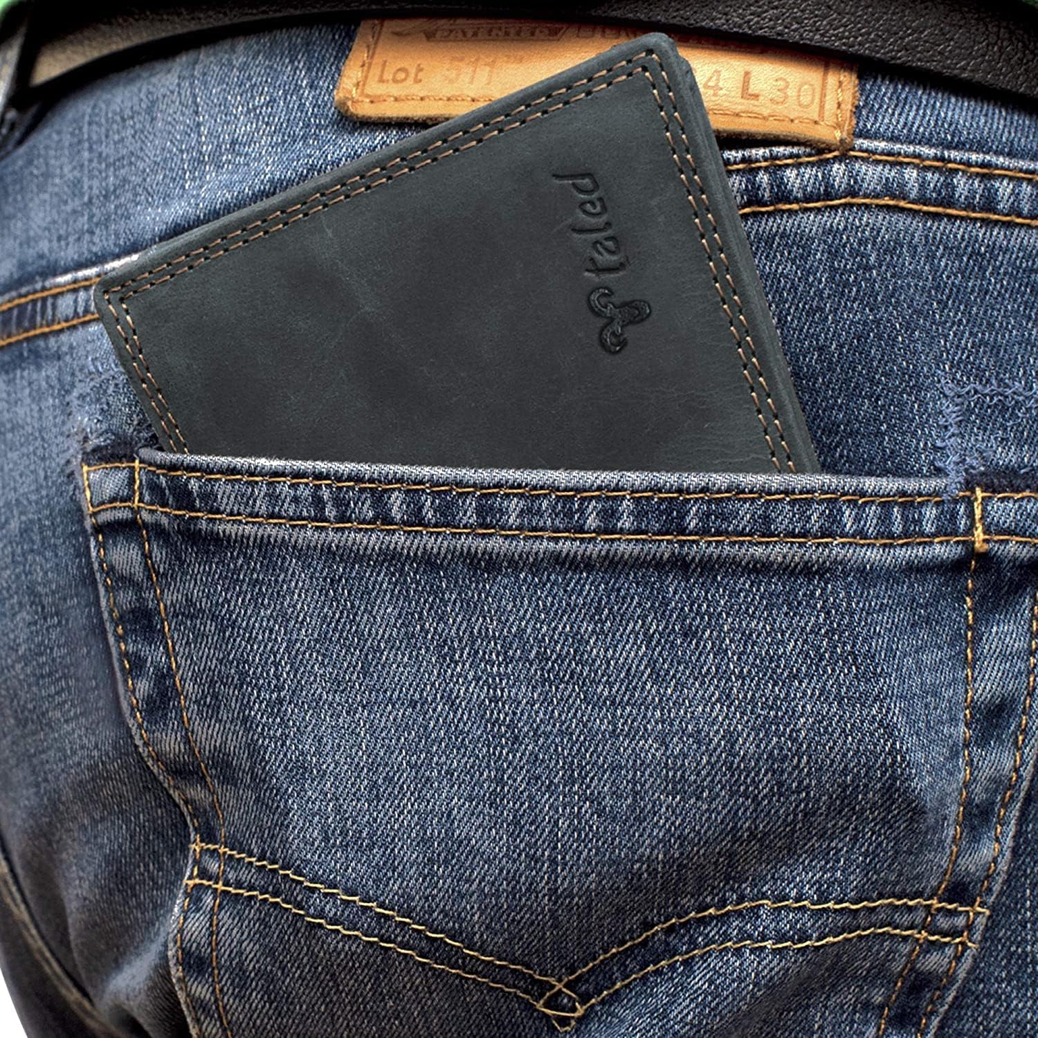 Genuine Leather Wallet - RFID Blocking Wallet for Men,12 Card Holder with Coin Pocket for Men with Gift Box image 5