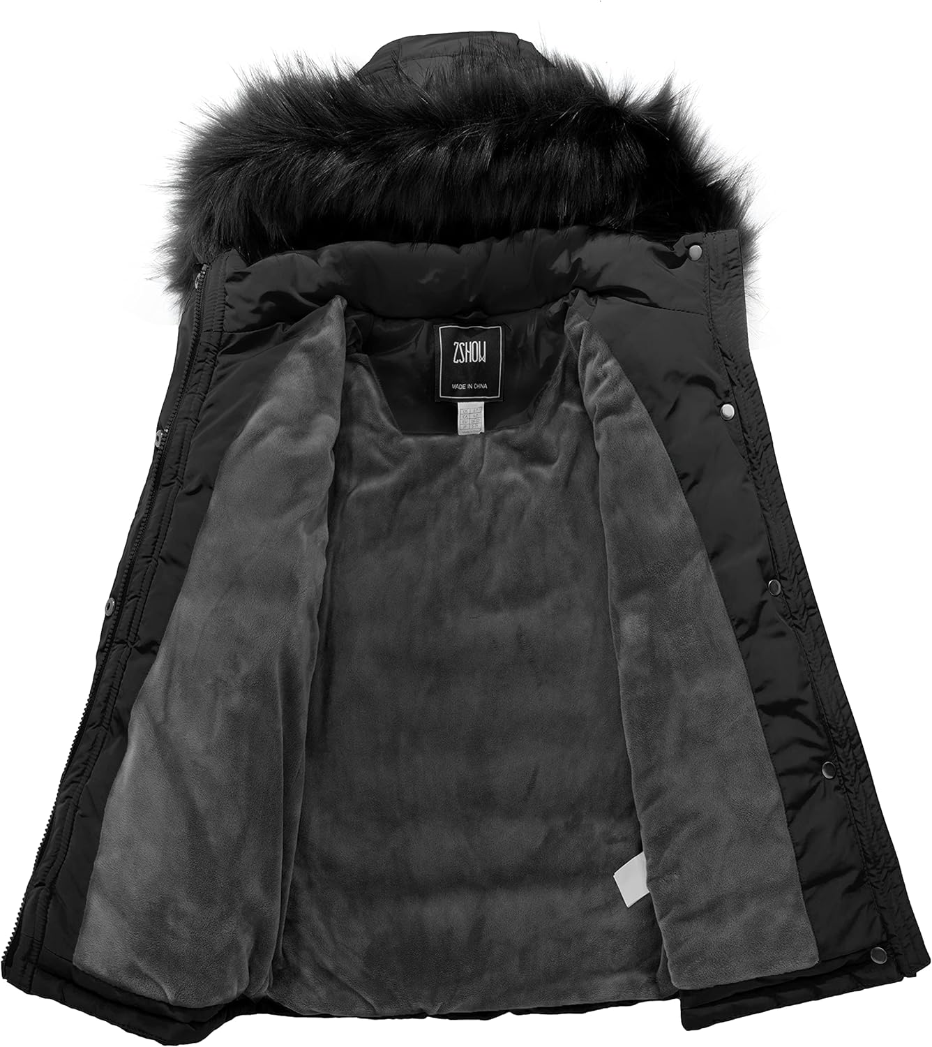 ZSHOW Girls' Water Resistant Puffer Jacket Soft Fleece Lined Padded Hooded Winter Coat: Clothing, Shoes & Jewelry