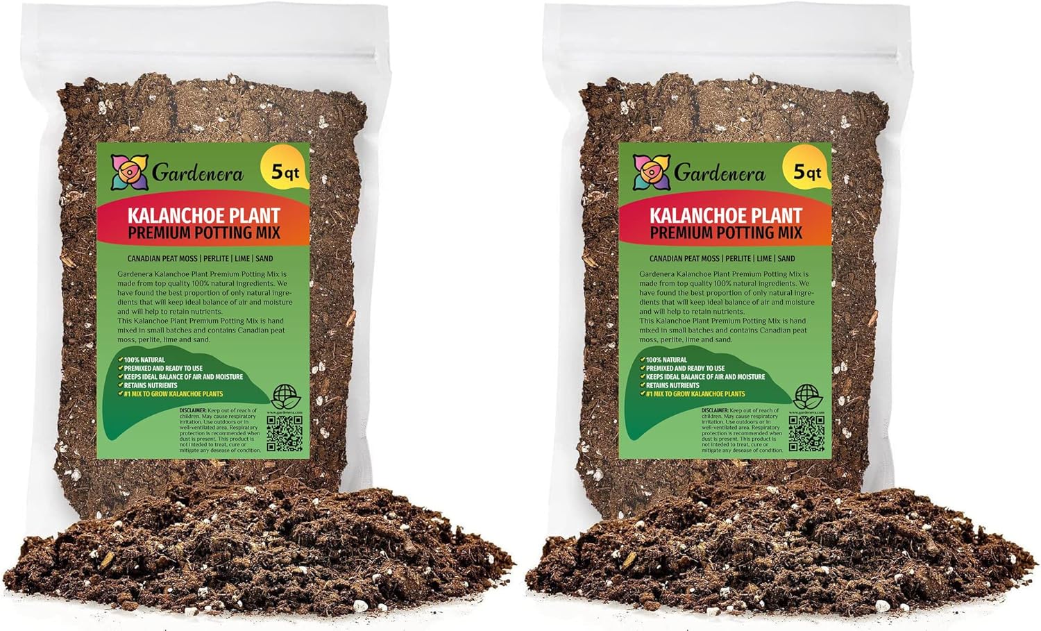 Gardenera Premium Kalanchoe Plant Potting Mix - Achieve Optimal Moisture Balance for Healthy Kalanchoe Growth - 5 Quart
