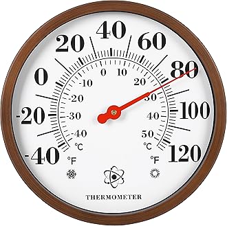 12.3 inch New Premium Steel Indoor/Outdoor Weather Thermometer Water-Resistant Decorative