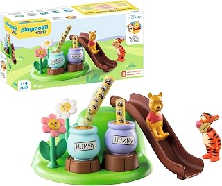 Playmobil 71317 1.2.3 & Disney: Winnie's & Tigger's Bee Garden, Winnie-the-Pooh, educational toys for toddlers, gifting toy and fun imaginative role-play, playsets for children ages 12 months+