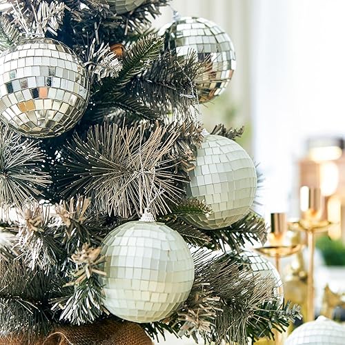 Miniatura 22 de DN DECONATION Deep Red Glass Christmas Ornaments, Set of 9, 3.15' Hanging Christmas Baubles for Xmas Tree Decoration, Wedding Party Gift