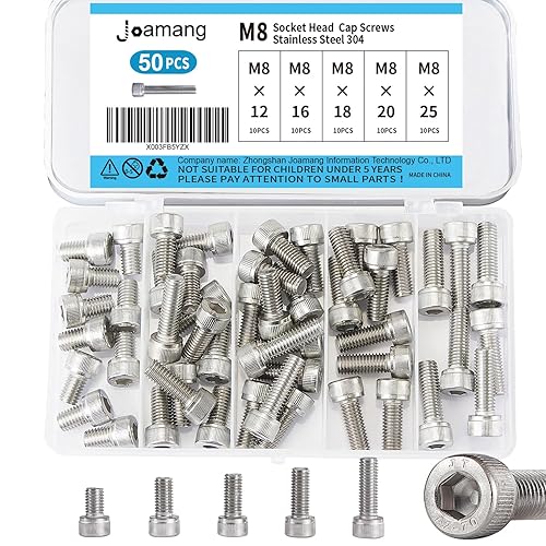 Miniatura 14 de Tornillos de cabeza hexagonal M8 x 1.181 in 1.378 in 1.575 in 1.772 in 1.969 in, acero inoxidable 304, unidad Allen métrica, acabado brillante