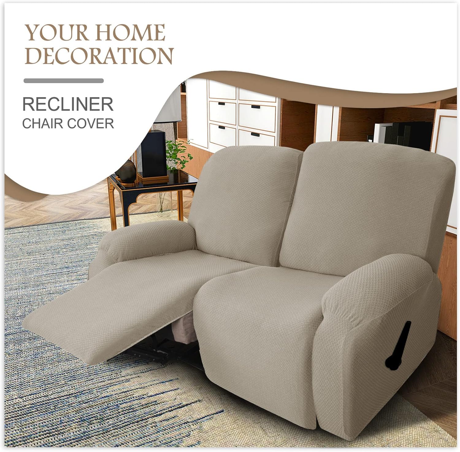 Recliner Sofa Slipcover Stretch - Furniture Protector Covers for 1 2 3 Seater Couch - Armchair Slipcover for Reclining Chairs