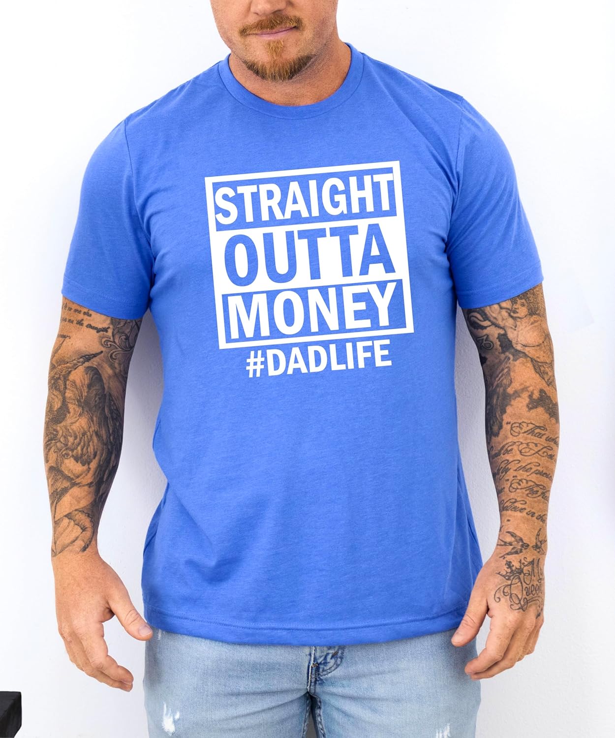 Straight Outta Money Funny Shirt for Men Trendy Dad Life T-Shirt for Dad