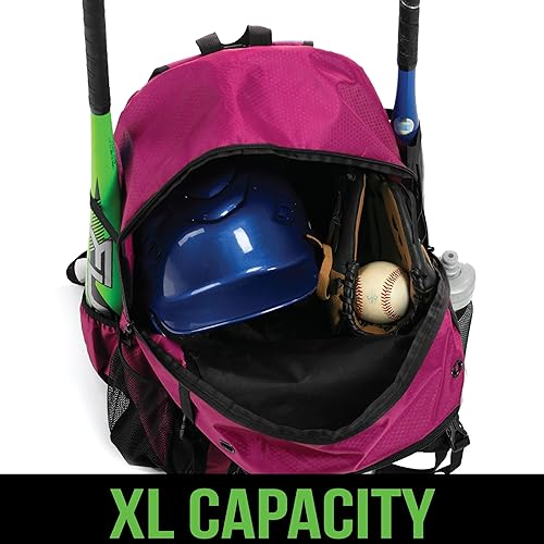 Miniatura 3 de Athletico Advantage Bolsa de béisbol  Mochila de béisbol con soporte externo para casco para béisbol, T-Ball y Softbol Equipo y equipo para jóvenes